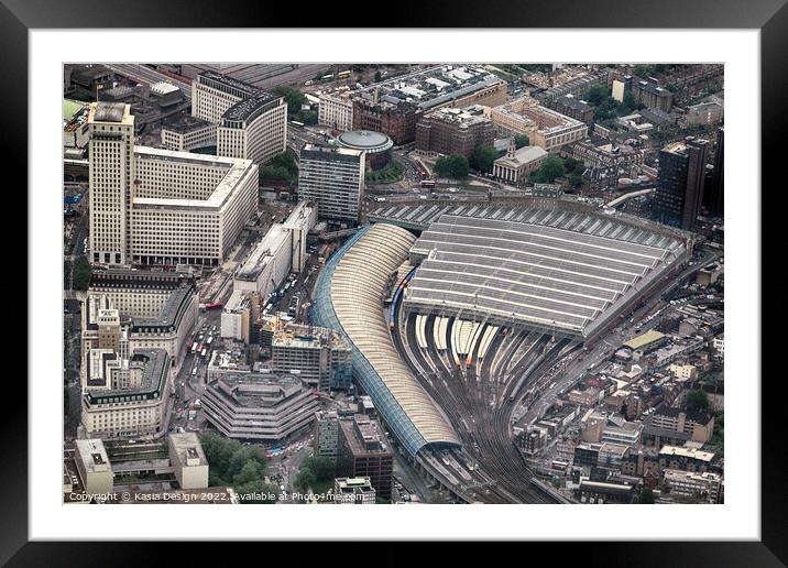 Circling London: Waterloo Station Framed Mounted Print by Kasia Design