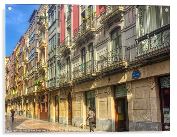 Vibrant Baroque Facades in Bilbao Acrylic by Roger Mechan