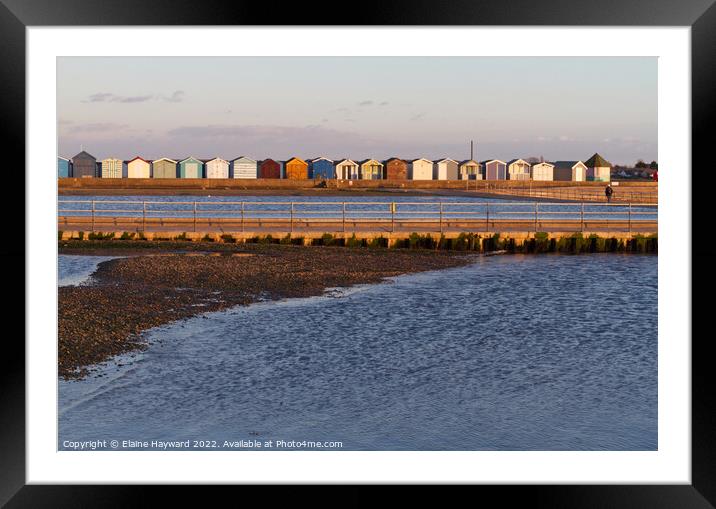 Brightlingsea beach huts Framed Mounted Print by Elaine Hayward