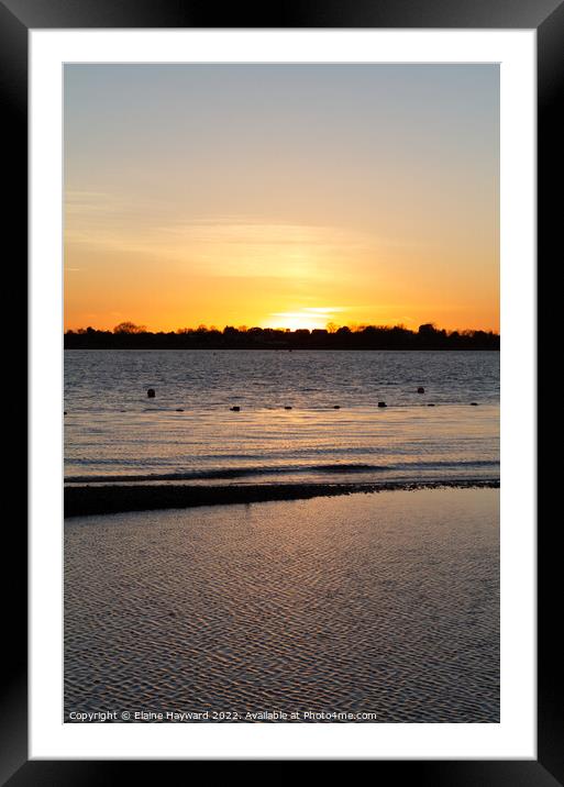 Sunset over the Colne estuary at Brightlingsea Framed Mounted Print by Elaine Hayward