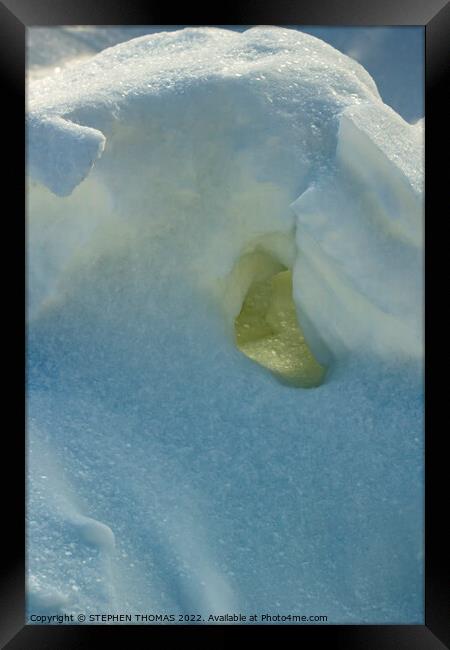 Tiny Snow Cave Framed Print by STEPHEN THOMAS