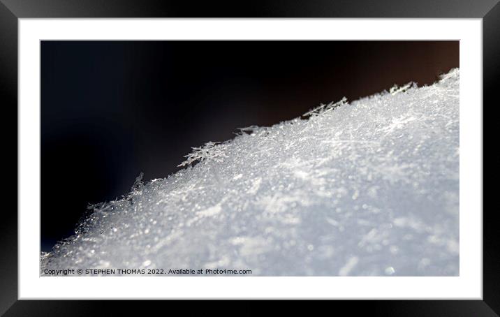 On The Edge of a Snowdrift Framed Mounted Print by STEPHEN THOMAS