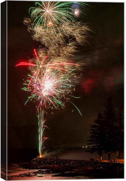 2022 Australia Day Scarborough Firewoks Canvas Print by Antonio Ribeiro