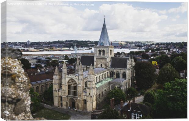 Rochester Cathedral Canvas Print by Emily Crutcher