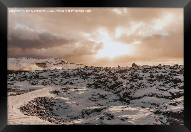 Icelandic Lava Fields Framed Print by Emily Crutcher