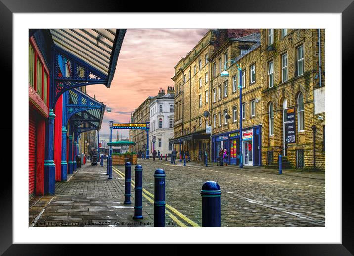 Huddersfield Open Market Framed Mounted Print by Alison Chambers