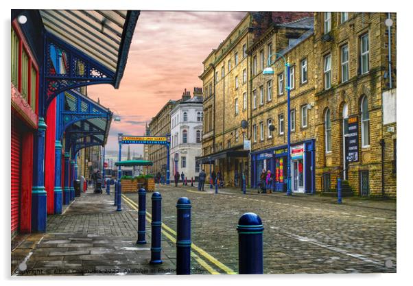 Huddersfield Open Market Acrylic by Alison Chambers