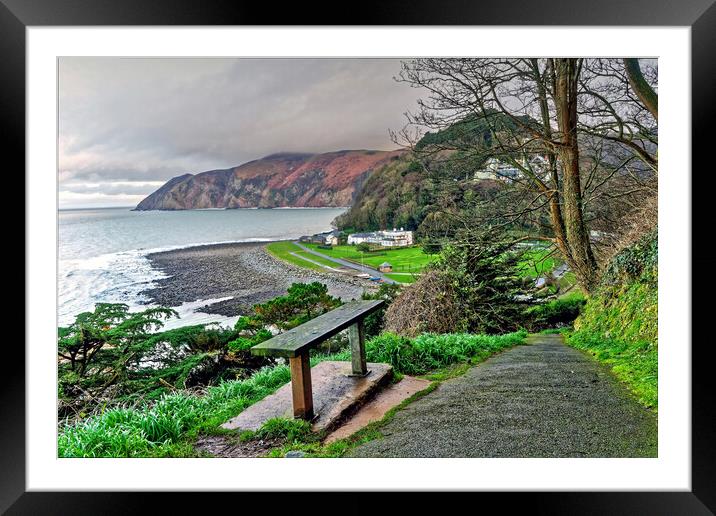 Lynmouth and Countisbury Hill Exmoor Framed Mounted Print by austin APPLEBY