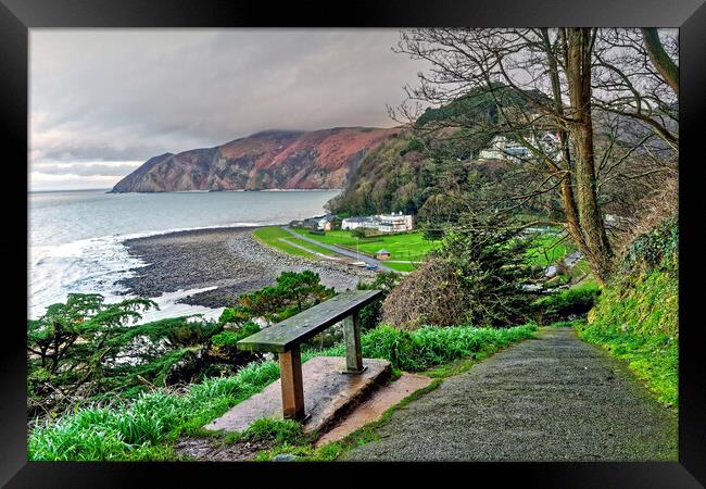 Lynmouth and Countisbury Hill Exmoor Framed Print by austin APPLEBY