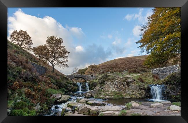 Waterfalls at Three Shires Head Framed Print by Jason Wells