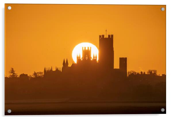 Sunrise behind Ely Cathedral, 30th January 2020 Acrylic by Andrew Sharpe