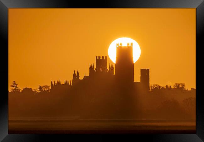 Sunrise behind Ely Cathedral, 30th January 2020 Framed Print by Andrew Sharpe