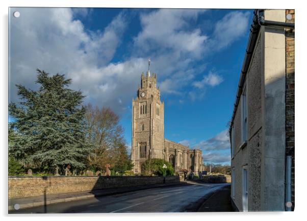 St Andrew's Church, Sutton-in-the-Isle, Cambridgeshire, 27th Jan Acrylic by Andrew Sharpe