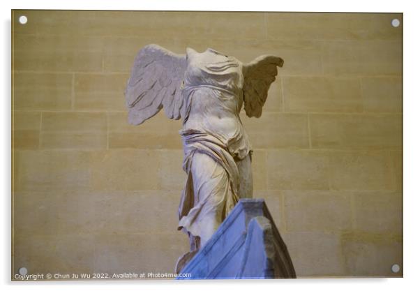 Victoire de Samothrace (Winged Victory of Samothrace), a Greek sculpture exhibited at Louvre Museum in Paris, France Acrylic by Chun Ju Wu