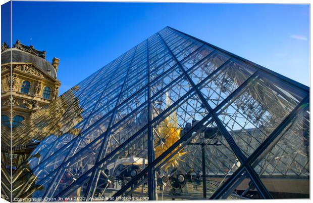 Louvre Museum (Musée du Louvre) with Pyramid in Paris, France, Europe Canvas Print by Chun Ju Wu