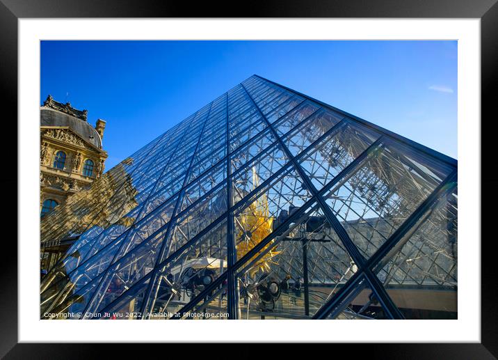 Louvre Museum (Musée du Louvre) with Pyramid in Paris, France, Europe Framed Mounted Print by Chun Ju Wu