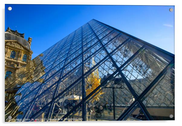 Louvre Museum (Musée du Louvre) with Pyramid in Paris, France, Europe Acrylic by Chun Ju Wu