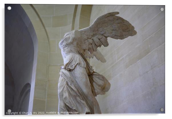 Victoire de Samothrace (Winged Victory of Samothrace), a Greek sculpture exhibited at Louvre Museum in Paris, France Acrylic by Chun Ju Wu