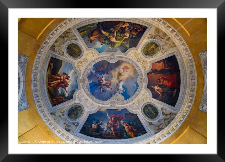 Paintings on the ceiling of Louvre Museum in Paris, France Framed Mounted Print by Chun Ju Wu