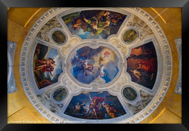 Paintings on the ceiling of Louvre Museum in Paris, France Framed Print by Chun Ju Wu