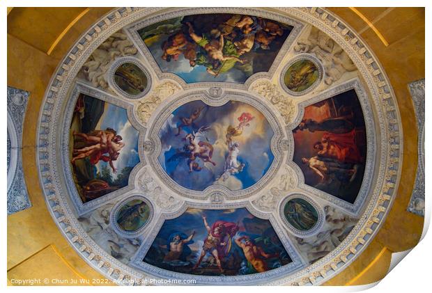 Paintings on the ceiling of Louvre Museum in Paris, France Print by Chun Ju Wu