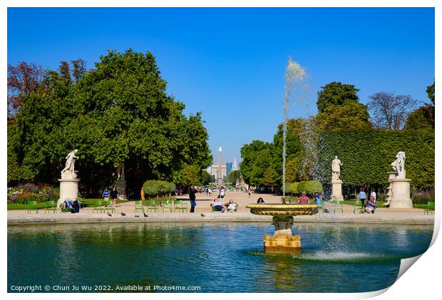 Tuileries Garden, located between the Louvre and the Place de la Concorde, in Paris, France Print by Chun Ju Wu