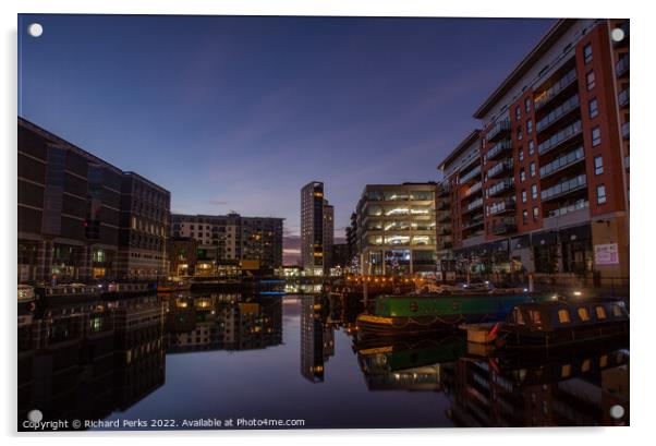 Leeds Dock Reflections  Acrylic by Richard Perks