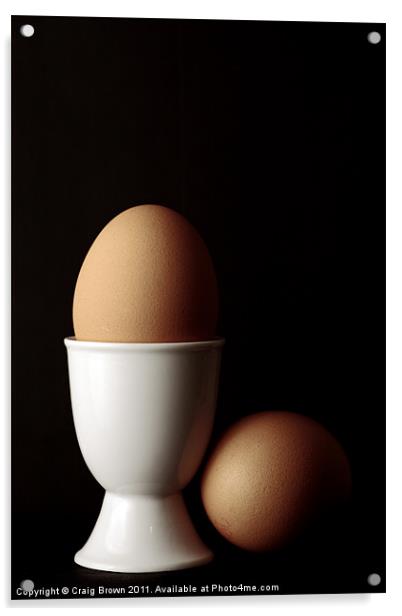 Brown Eggs in Egg Cup Acrylic by Craig Brown
