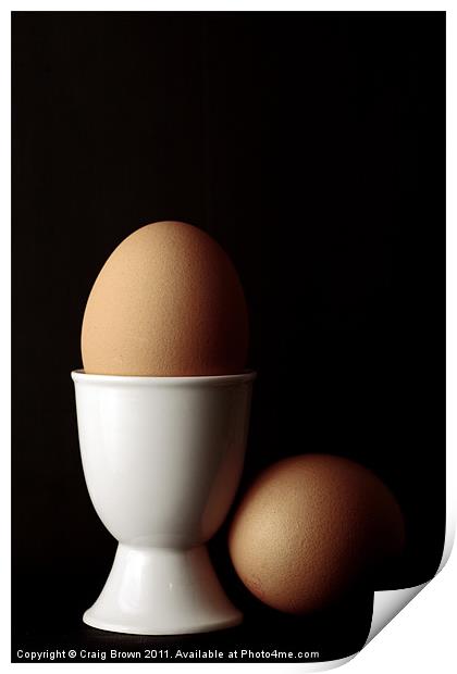 Brown Eggs in Egg Cup Print by Craig Brown