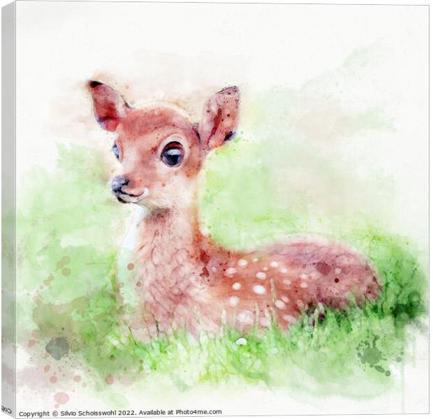 Fawn Canvas Print by Silvio Schoisswohl