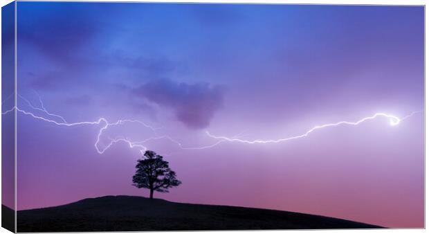 Silhouette Lightning  Canvas Print by John Finney