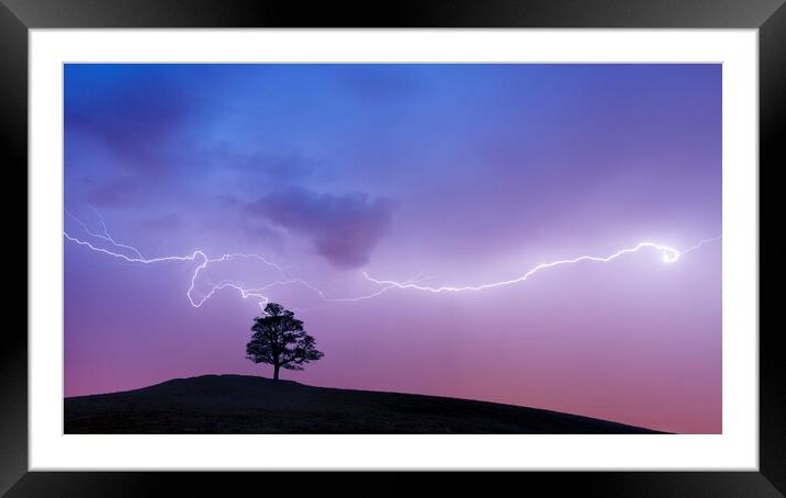 Silhouette Lightning  Framed Mounted Print by John Finney