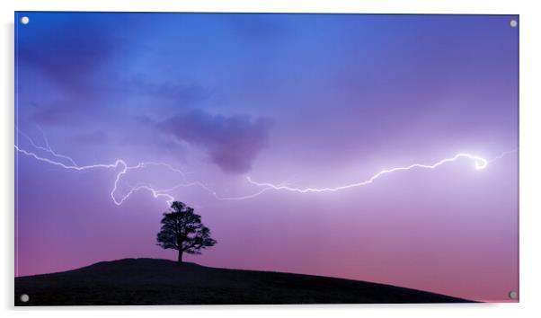 Silhouette Lightning  Acrylic by John Finney