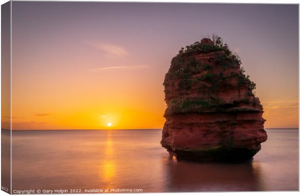Sunrise at the sea stack Canvas Print by Gary Holpin
