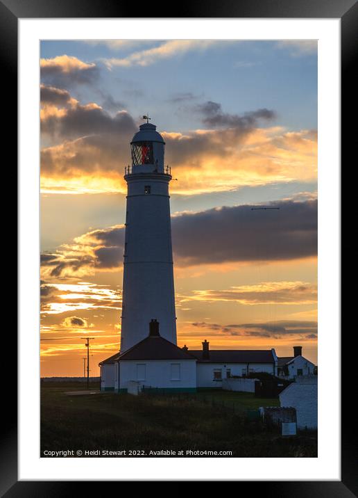 Sunset at Nash Point Lighthouse  Framed Mounted Print by Heidi Stewart