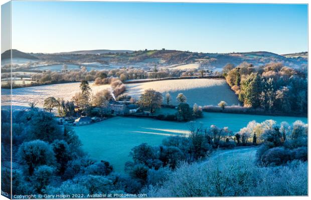 Frosty winter morning in the Teign Valley Canvas Print by Gary Holpin