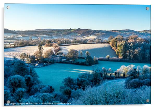 Frosty winter morning in the Teign Valley Acrylic by Gary Holpin