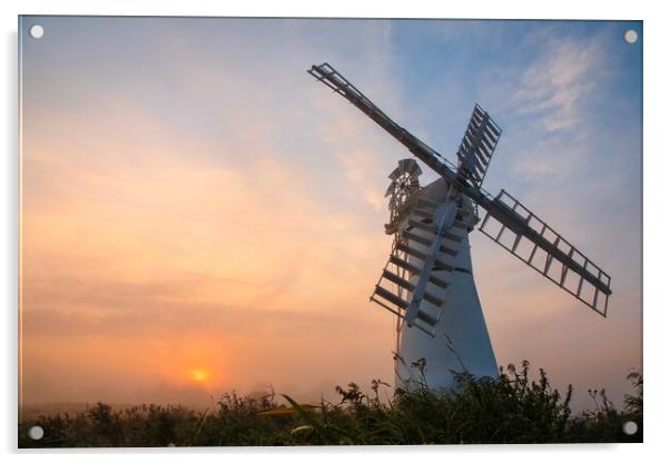 Thurne windmill at sunrise Acrylic by tim miller