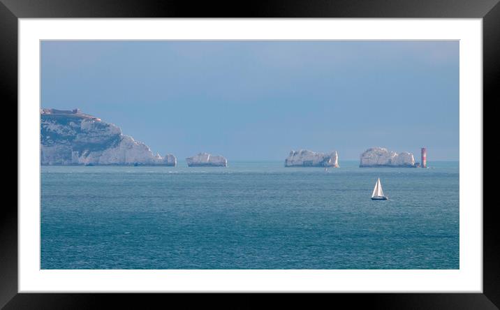 sailing past the needles  Framed Mounted Print by tim miller