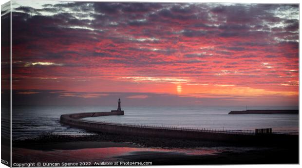 Sunrise at Roker Pier Panorama Canvas Print by Duncan Spence