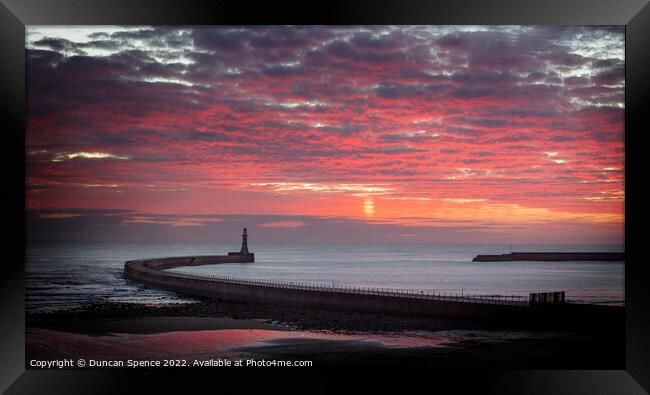 Sunrise at Roker Pier Panorama Framed Print by Duncan Spence