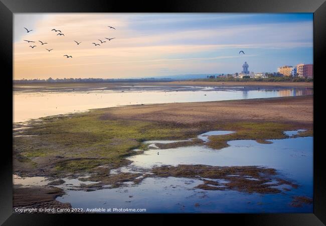 An afternoon at La Gaviota beach at low tide - Illa Cristina - 5 Framed Print by Jordi Carrio