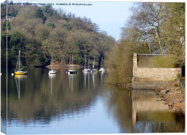 Rudyard lake reflection on water Canvas Print by Andrew Heaps