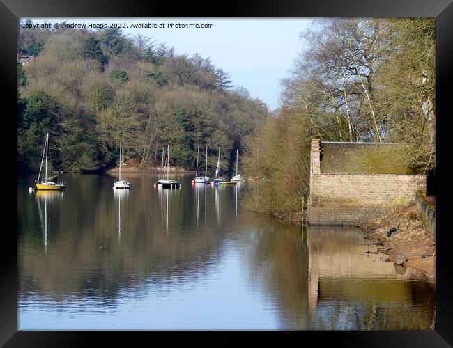 Rudyard lake reflection on water Framed Print by Andrew Heaps