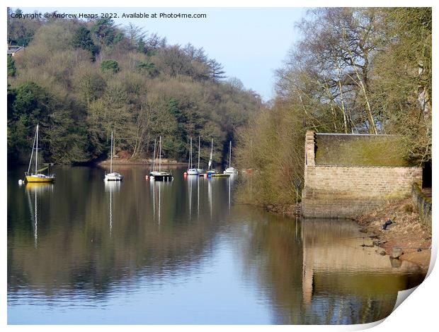 Rudyard lake reflection on water Print by Andrew Heaps