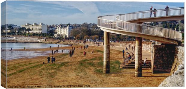Torre Abbey Sands Torquay Canvas Print by Peter F Hunt
