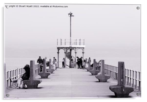 Weymouth Stone Pier Acrylic by Stuart Wyatt
