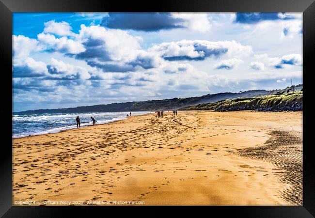 Five Mile Omaha D-day Landing Beach Normandy France Framed Print by William Perry