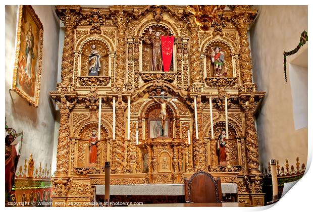 Altar Serra Chapel Mission San Juan Capistrano California Print by William Perry