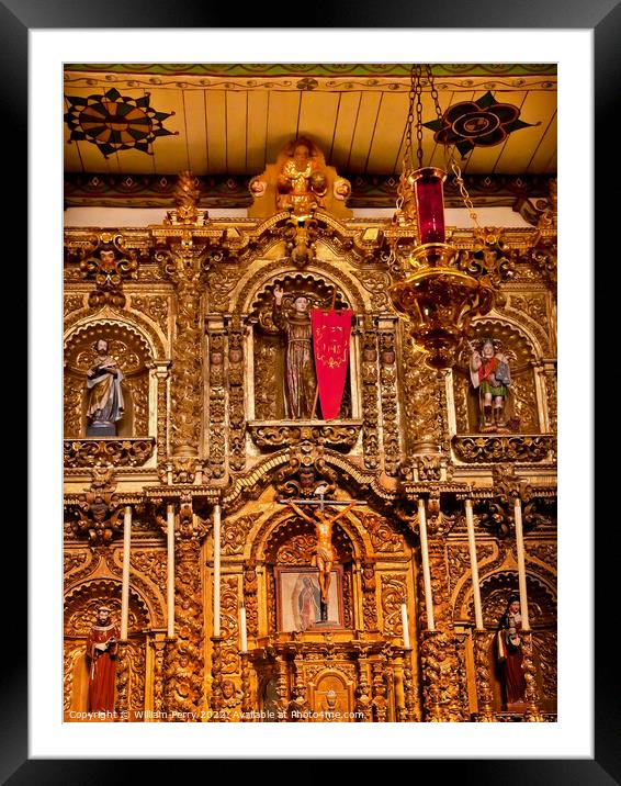 Altar Serra Chapel Mission San Juan Capistrano California Framed Mounted Print by William Perry